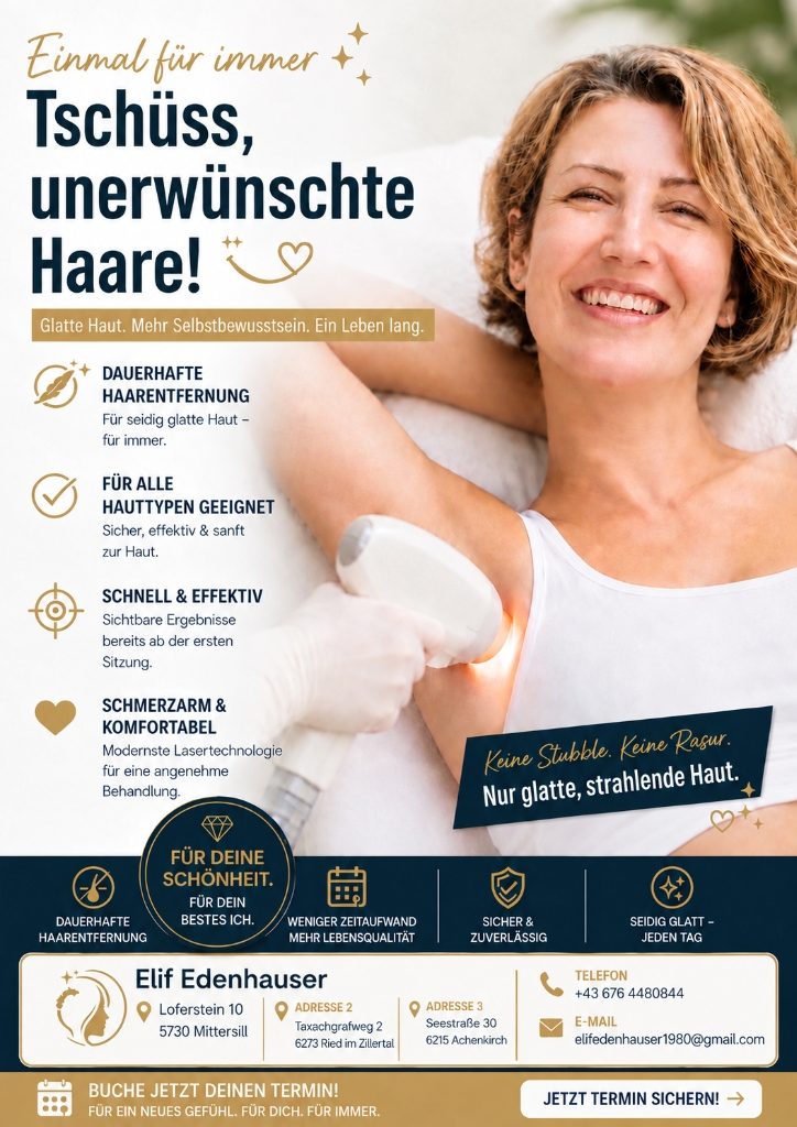 Dauerhafte Laser-Haarentfernung Werbebild EE-Cosmetics